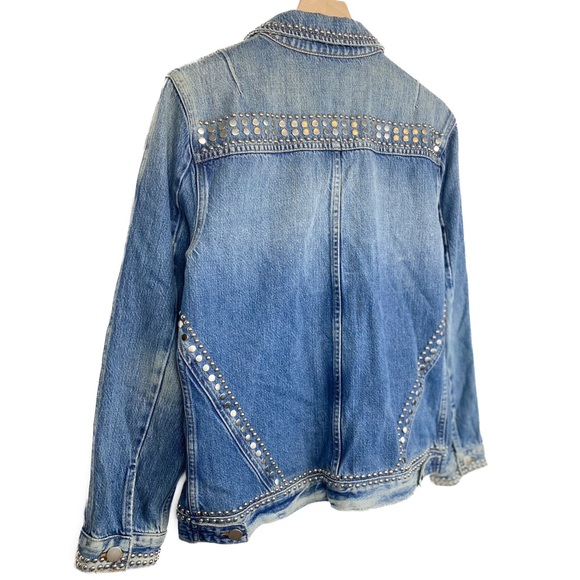 Frame Denim Le Studded Oversized Jean Jacket - Size S - Picture 8 of 14